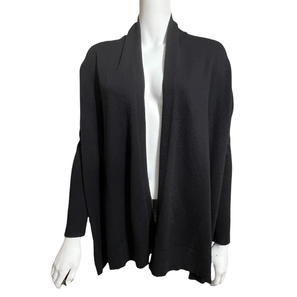 H Halston Womens Black Size XS Open Front Draped Cardigan Sweater HWF1915029 NEW